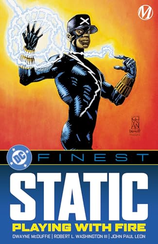 Comic book cover featuring Static Shock with electrical powers.