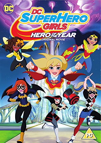 "DC Superhero Girls DVD cover featuring six animated female superheroes in dynamic poses."