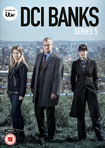 "DVD cover for DCI Banks Series 5 featuring three characters standing outdoors."