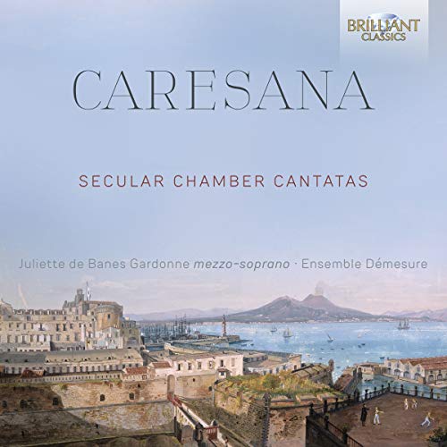 CD cover for Caresana’s “Secular Chamber Cantatas” with a coastal scene.