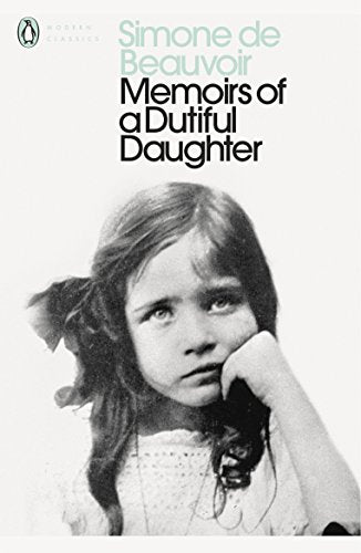 Book cover: black and white portrait of a young girl, “Memoirs of a Dutiful Daughter.”
