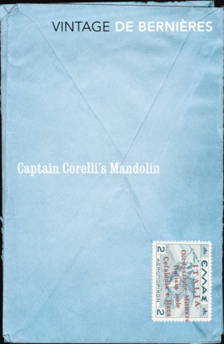 Book cover with a light blue envelope background and a Greek postage stamp.