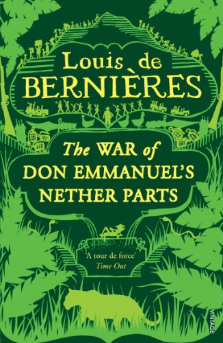 Green book cover with title and silhouetted figures, jaguar, and foliage.
