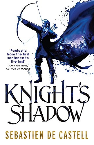 Book cover: archer silhouette, dark colors, and large title "Knight's Shadow".