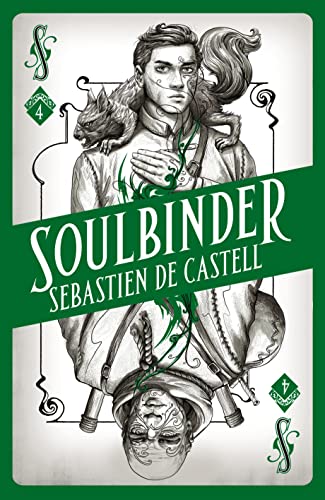 Book cover: man with a ferret, ornate frame, and green accents.