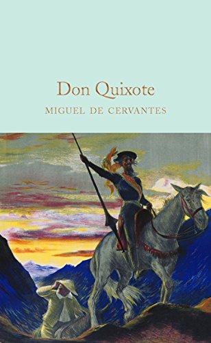Book cover: Don Quixote on horseback, with a squire below.