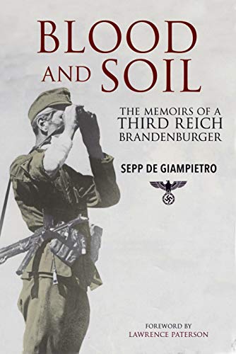 Book cover: "Blood and Soil," featuring a soldier with binoculars.