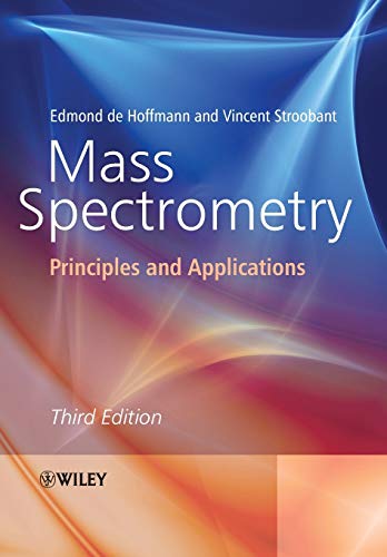Book cover for "Mass Spectrometry, Third Edition" with blue and red abstract design.