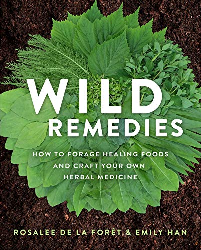 Book cover with green leaves and white text: "Wild Remedies.
