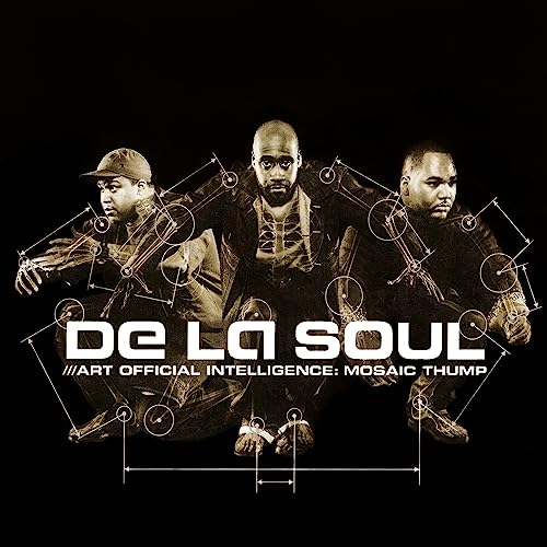 De La Soul album cover with three men and geometric lines.