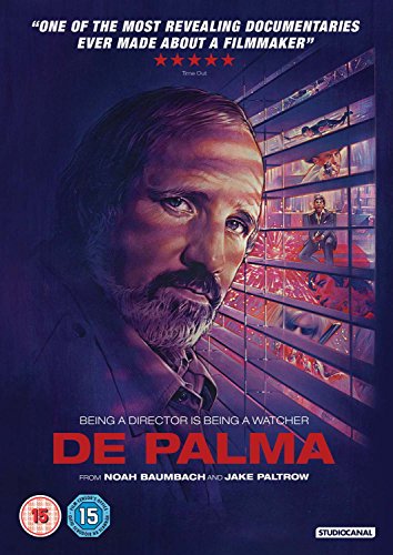 DVD cover for “De Palma” documentary, featuring director Brian De Palma’s portrait.