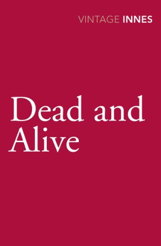 Book cover with white text "Dead and Alive" on a red background.