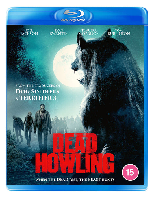 Dead Howling" Blu-ray cover featuring a wolf and approaching zombie horde.
