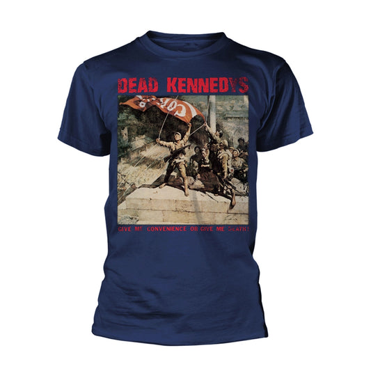 Navy blue t-shirt with "Dead Kennedys" album art graphic.