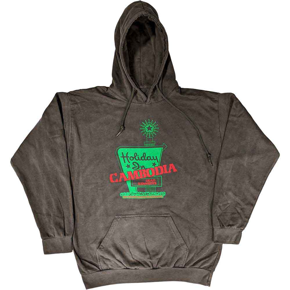 Black hoodie with “Dead Kennedys” and “Holiday in Cambodia” graphic, size XX-Large.