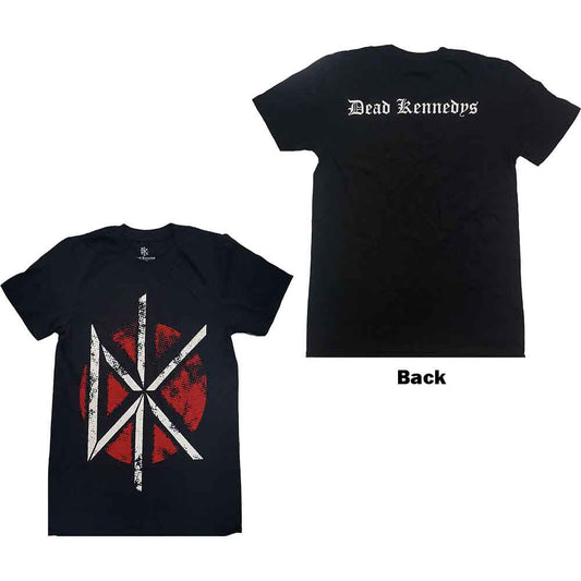 Black t-shirt with vintage Dead Kennedys logo printed on the back.