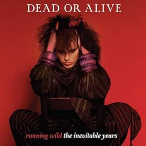 Dead or Alive album cover: Pete Burns with dramatic hair and clothing.