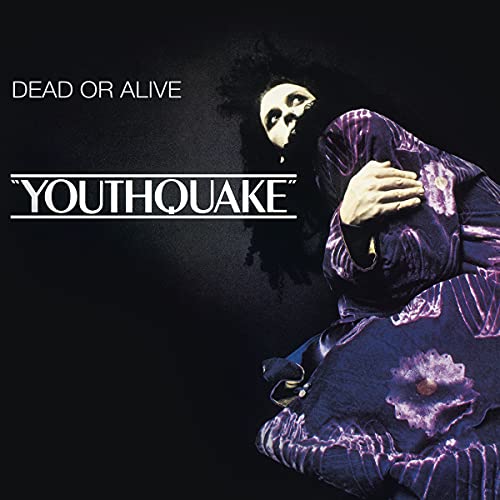 Album cover for Dead or Alive Youthquake featuring a person with dark hair and makeup.