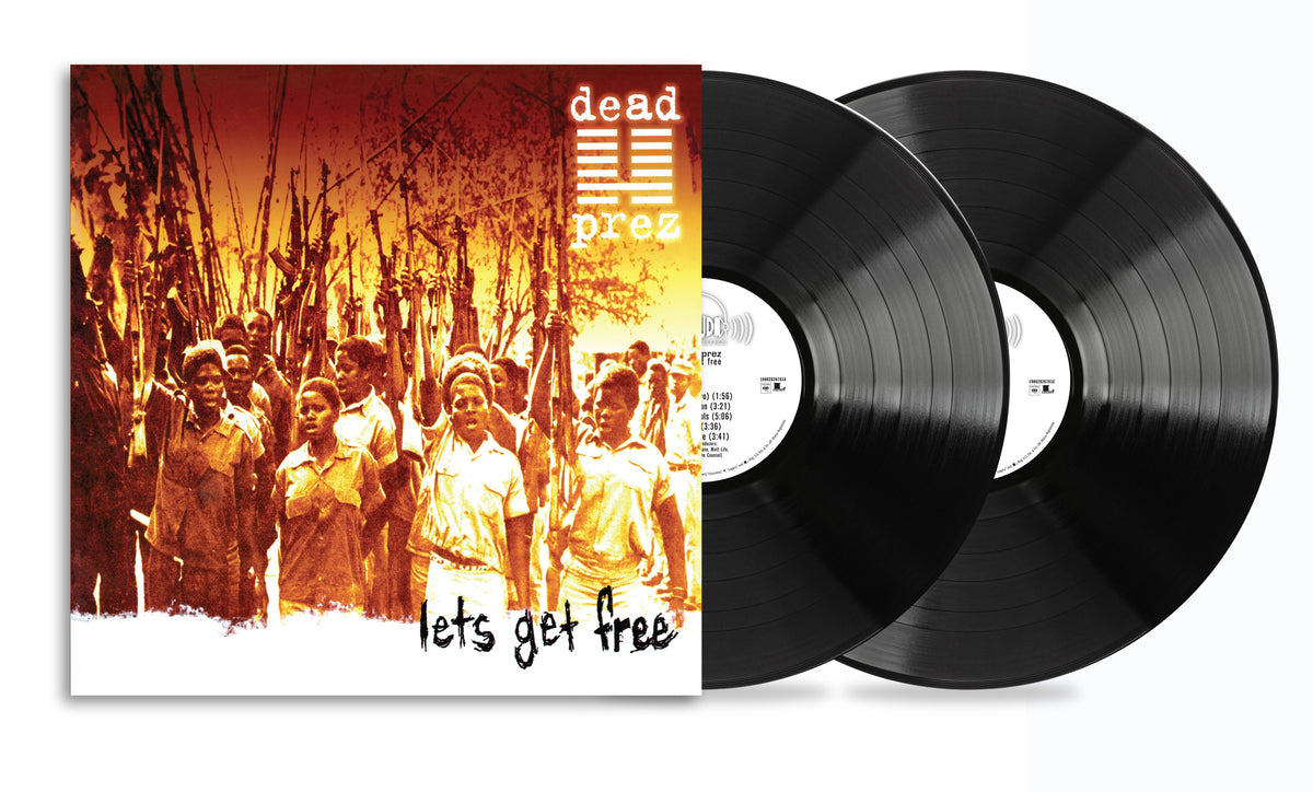 Dead Prez “Let’s Get Free” 25th anniversary vinyl record with cover art.