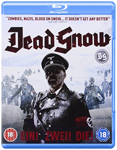 Dead Snow" Blu-ray cover featuring a Nazi zombie in a snowy landscape.