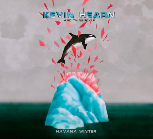 Album cover: Orca leaping from icy waves with fractured pink shards.