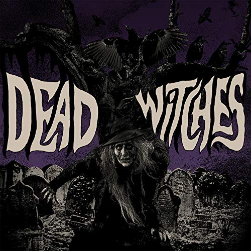 Album cover: a witch surrounded by crows in a graveyard scene.
