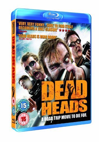 Blu-ray cover for the zombie comedy film "Deadheads" featuring three men.