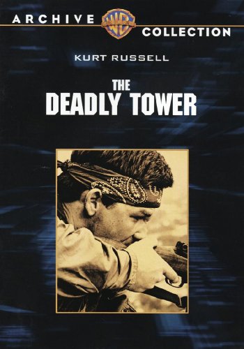 DVD cover for "The Deadly Tower" featuring Kurt Russell with a bandana.