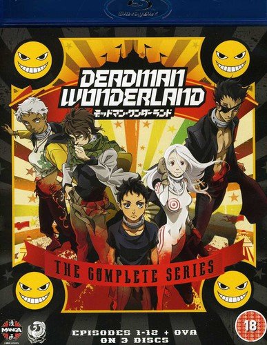 "Blu-ray case cover for 'Deadman Wonderland' anime series featuring five main characters."