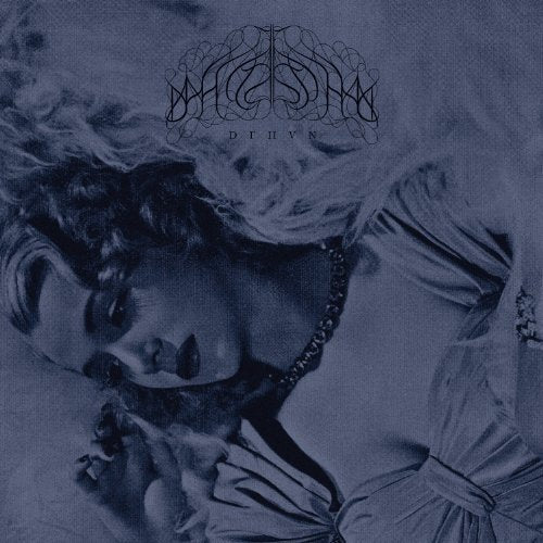 Blue-toned album cover with a reclining woman and ornate band logo.