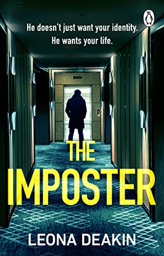 Book cover: silhouetted figure in a hotel hallway, titled "The Imposter".