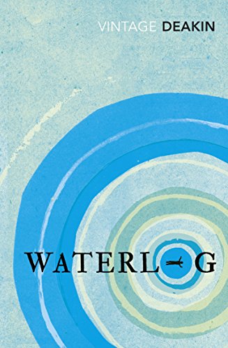 The image depicts the cover of the book "Waterlog" with a blue, concentric circle design.