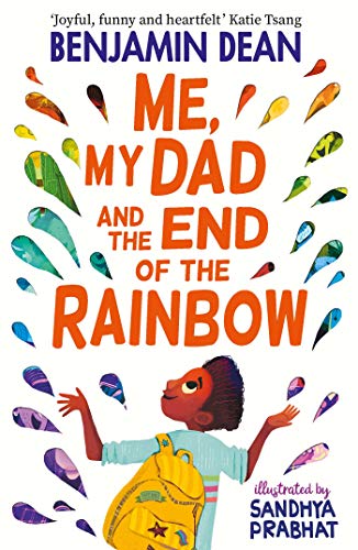 Book cover featuring a child with a yellow backpack surrounded by colorful floating shapes.