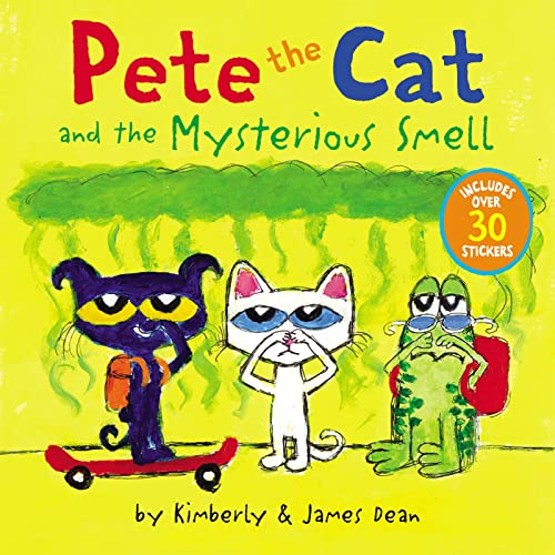 Book cover featuring Pete the Cat and friends investigating a smell.