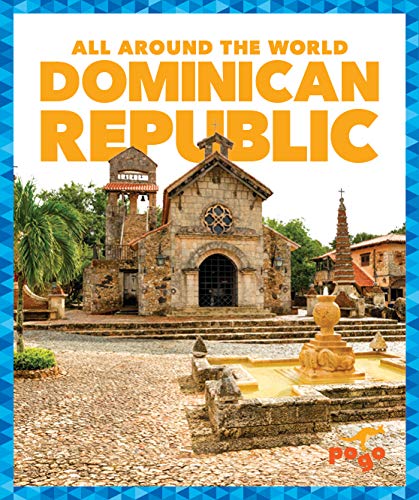 Book cover featuring a stone church and fountain in the Dominican Republic.
