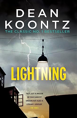 Book cover for Lightning by Dean Koontz featuring a lightning bolt and street lamp.
