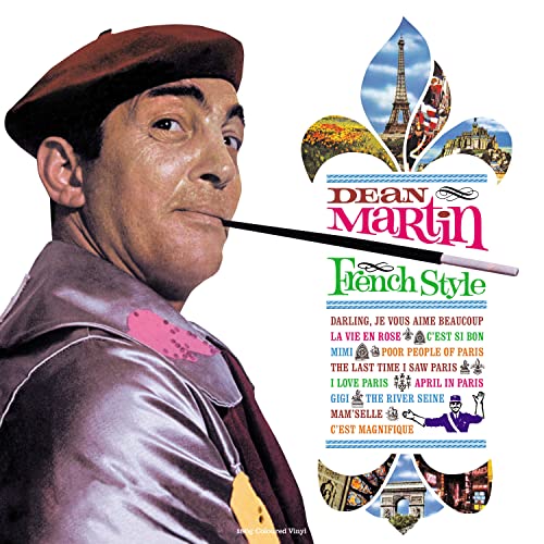 Dean Martin album cover, “French Style”, with portrait and Eiffel Tower.
