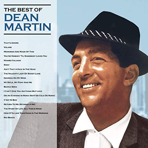 Album cover featuring a smiling Dean Martin in a hat with a tracklist.