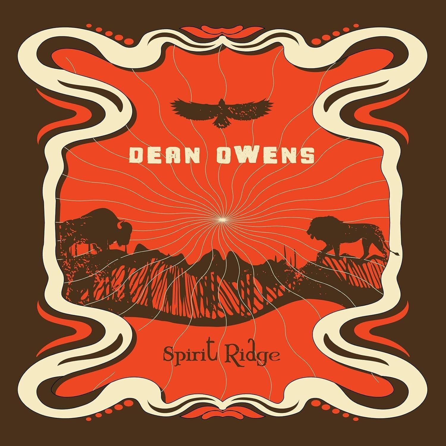 Dean Owens’ “Spirit Ridge” vinyl album cover with wildlife silhouettes.
