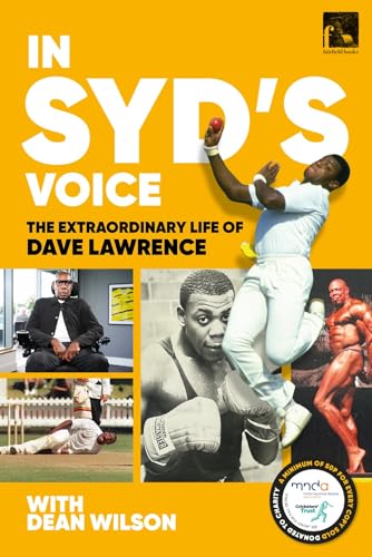 Yellow book cover with a collage of photos showing Dave Lawrence in sports.