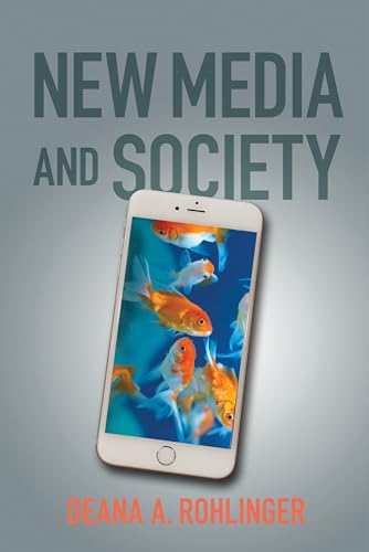 Book cover: "New Media and Society" with smartphone and goldfish imagery.