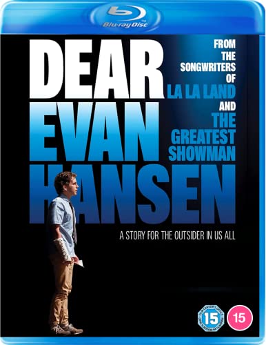 Dear Evan Hansen" Blu-ray cover featuring a young man in profile.