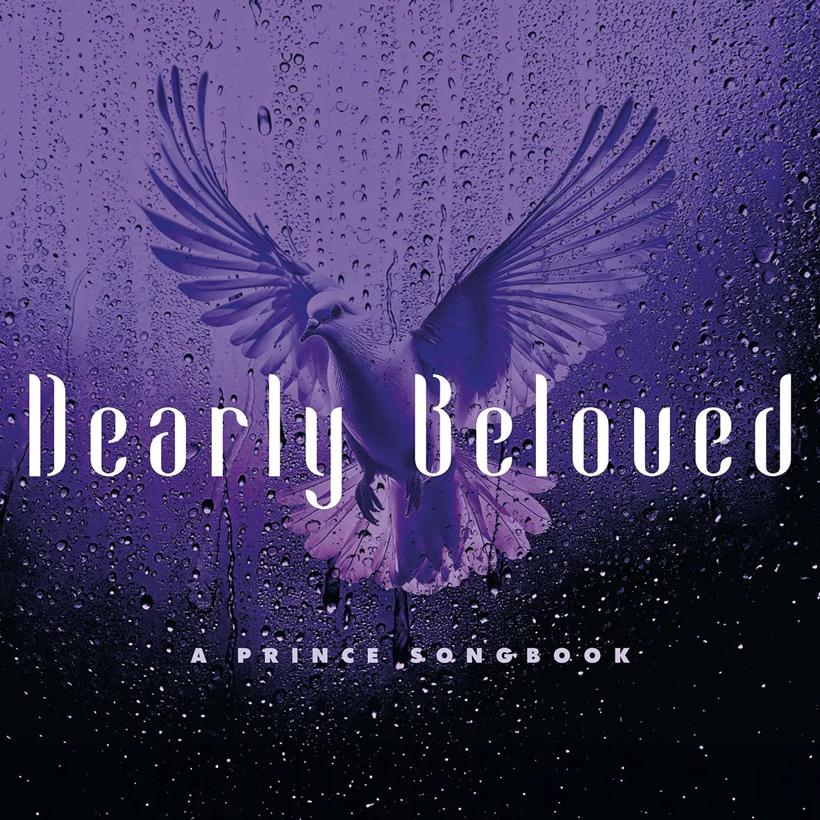 Album cover for “Dearly Beloved” featuring a dove against a purple, rainy background.