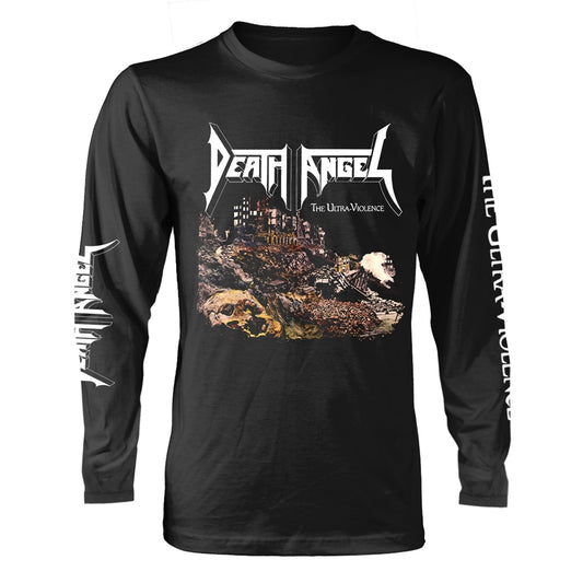 Black long sleeve shirt with Death Angel band logo and artwork.
