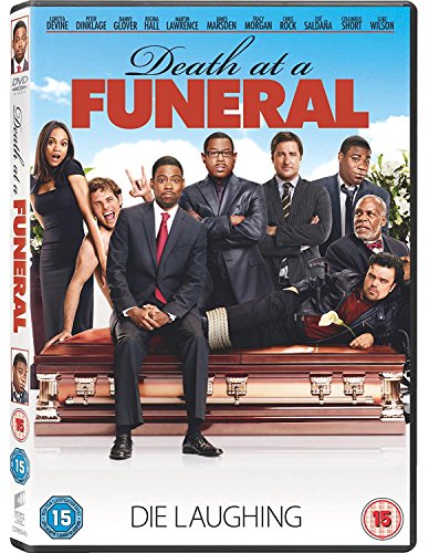 Death at a Funeral" DVD cover featuring a group of people and a coffin.