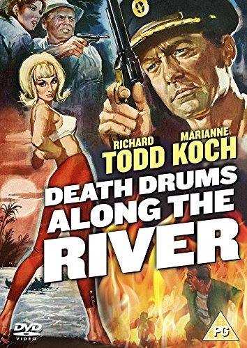 DVD cover of "Death Drums Along The River" featuring dramatic illustrated scenes.