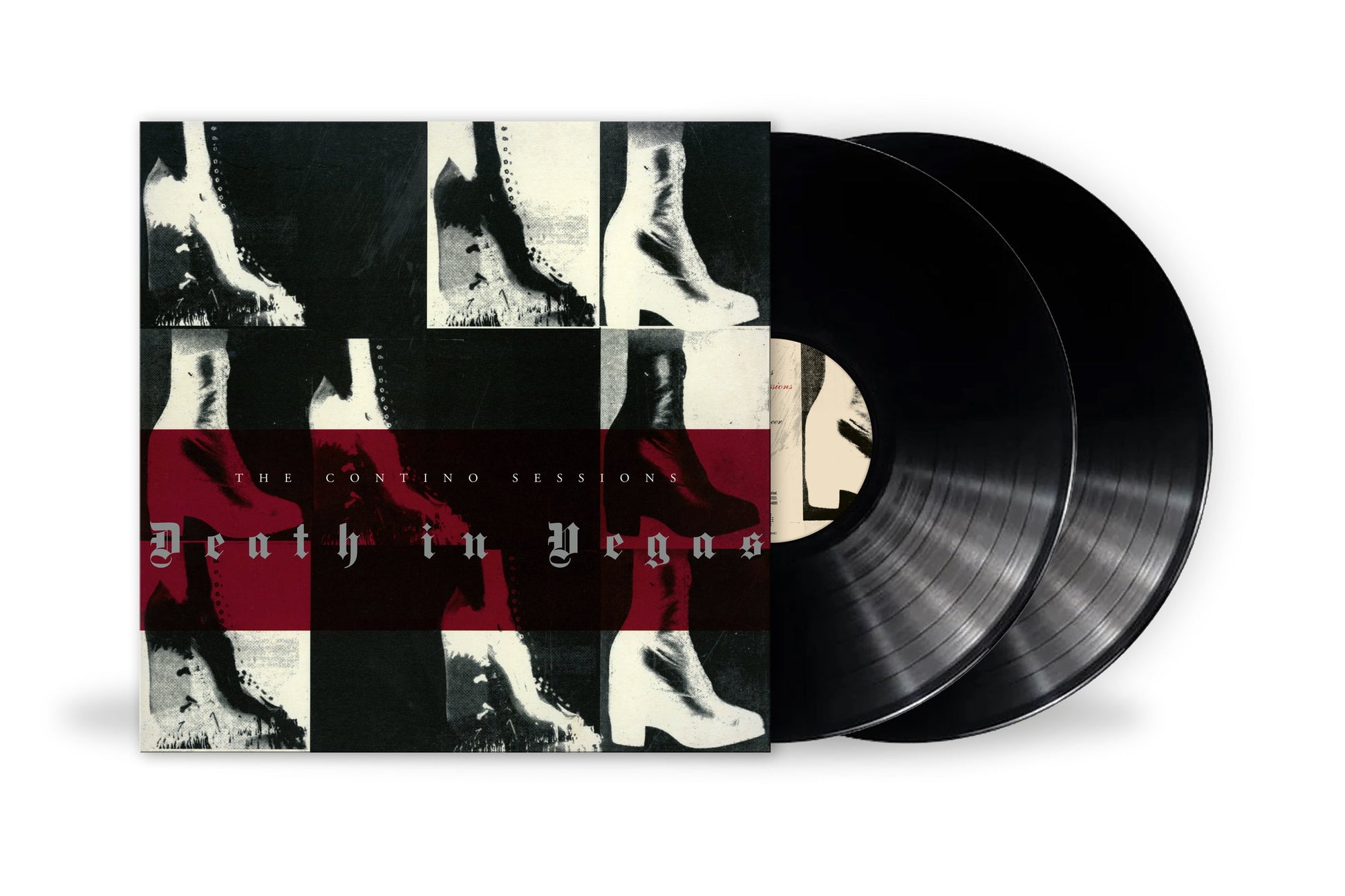 Vinyl record of Death in Vegas’ “The Contino Sessions” with shoe imagery.