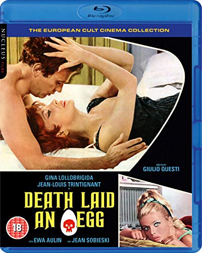 Death Laid An Egg" Blu-ray cover featuring a couple and film stills.