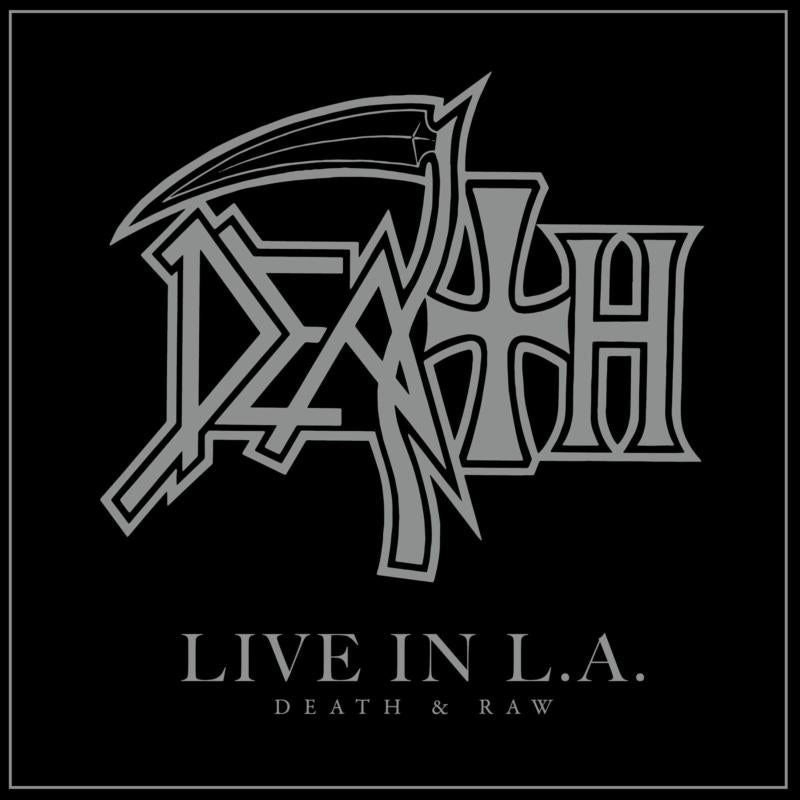 Black album cover with white skeletal grim reaper and "DEATH" text.