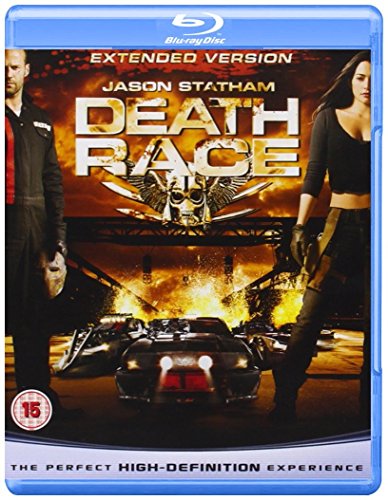 Death Race" Blu-ray cover featuring Jason Statham, cars, and a skull logo.